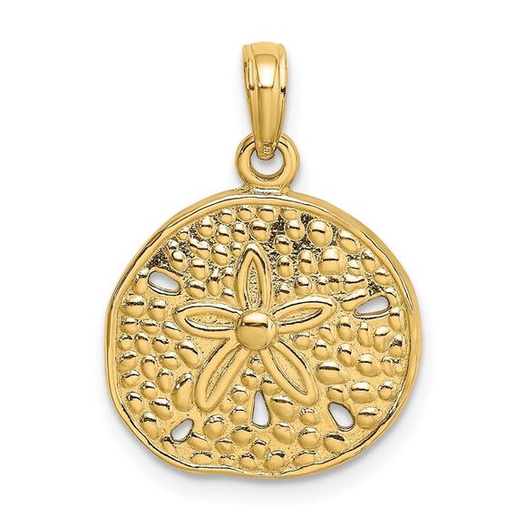 10K Yellow Gold 2-D Cut-Out Sand Dollar Charm